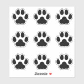 Medium Cat Paw Prints Black Animal Tracksデカール シール (シート)