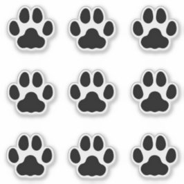 Medium Cat Paw Prints Black Animal Tracksデカール シール