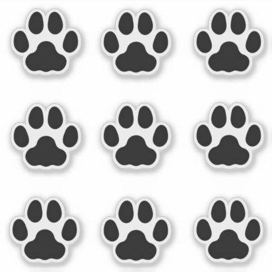 Medium Cat Paw Prints Black Animal Tracksデカール シール (正面)