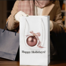 MEDIUM DUSTY ROSE HOLIDAY ORNAMENT GIFT BAG ミディアムペーパーバッグ