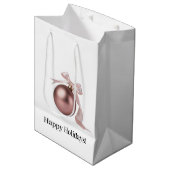 MEDIUM DUSTY ROSE HOLIDAY ORNAMENT GIFT BAG ミディアムペーパーバッグ (正面アングル)