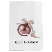 MEDIUM DUSTY ROSE HOLIDAY ORNAMENT GIFT BAG ミディアムペーパーバッグ (裏面)