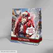 Medium Gift Bag Cool Santa Christmas Organizer ミディアムペーパーバッグ