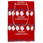 Medium Gift Bag Merry Christmas Red and White  ミディアムペーパーバッグ (正面)