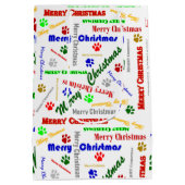 Medium Glossy Christmas Gift Bag w/Dog Paws ミディアムペーパーバッグ (裏面)