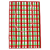 Medium Glossy Plaid Christmas Gift Bag ミディアムペーパーバッグ (正面)