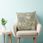 Medium Gray Butter Yellow Cream Modern Floral クッション (椅子)