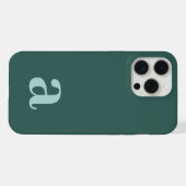 Medium Monogram Letter Sea Green/Teal Minimalist iPhoneケース (裏面横)