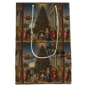 Medium Nativity Santa Christmas Gift Bag ミディアムペーパーバッグ (裏面)