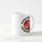Medium Personalized Text Cricket Ball 11oz. Custom コーヒーマグカップ (正面右)