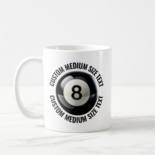 Medium Personalized Text Poll 8 Ball 11oz. Custom コーヒーマグカップ (左)