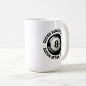 Medium Personalized Text Pool 8 Ball 15 oz. Custom コーヒーマグカップ (正面右)