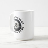 Medium Personalized Text Pool 8 Ball 15 oz. Custom コーヒーマグカップ (正面左)