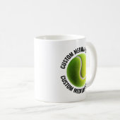 Medium Personalized Text Tennis Ball  11oz. Custom コーヒーマグカップ (正面右)