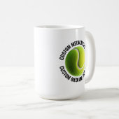Medium Personalized Text Tennis Ball 15 oz. Custom コーヒーマグカップ (正面右)