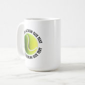 Medium Personalized Text Tennis Ball 15 oz. Custom コーヒーマグカップ (正面左)