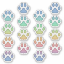 Medium Rainbow Cat Pawprints Animal Tracksデカール シール