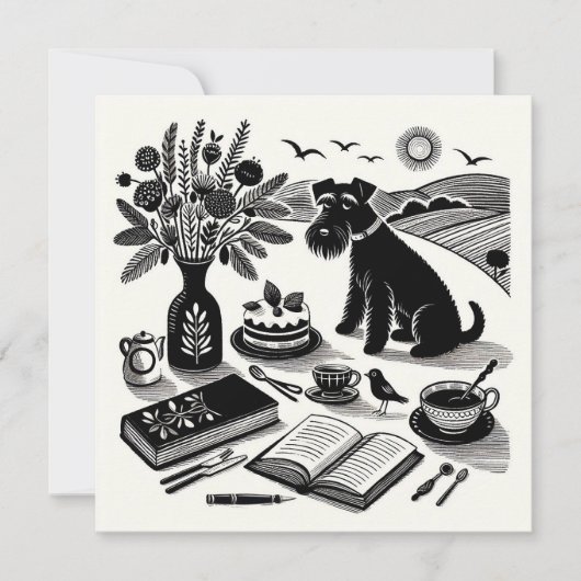 Medium Schnauzerノートカード ノートカード (正面)