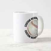 Medium Size Personalized Text Baseball Custom ジャンボコーヒーマグカップ (正面右)