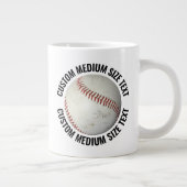Medium Size Personalized Text Baseball Custom ジャンボコーヒーマグカップ (右)