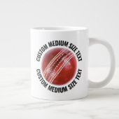 Medium Size Personalized Text Cricket Ball Custom ジャンボコーヒーマグカップ (右)