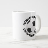Medium Size Personalized Text Soccer Ball Custom ジャンボコーヒーマグカップ (正面右)