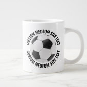 Medium Size Personalized Text Soccer Ball Custom ジャンボコーヒーマグカップ (右)