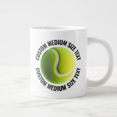 Medium Size Personalized Text Tennis Ball Custom ジャンボコーヒーマグカップ (右)