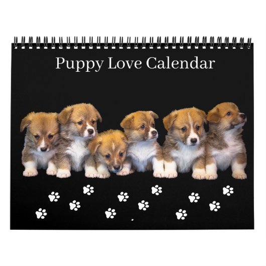 Medium Size Puppy Love Calendar カレンダー (カバー)