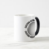 Medium Text & ゴルフボール 11oz カスタム熱変化マグカップ モーフィングマグカップ (正面右)
