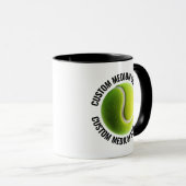 Medium Text ブラック コンボ 11oz カスタムテニスマグ マグカップ (正面右)