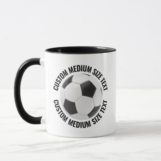 Medium Text ブラック コンボ 11oz カスタム サッカー マグカップ (左)
