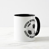 Medium Text ブラック コンボ 11oz カスタム サッカー マグカップ (正面右)