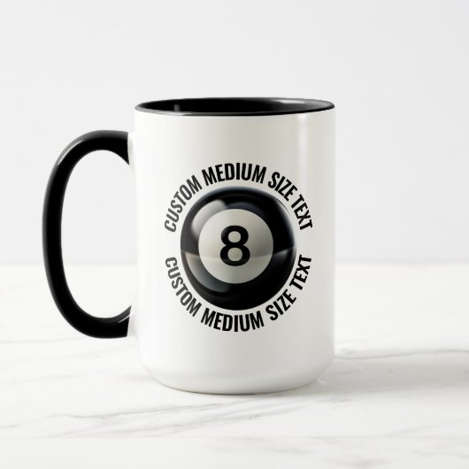 Medium Text ブラック コンボ 15oz カスタム 8ボール マグカップ (左)