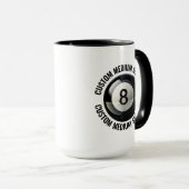 Medium Text ブラック コンボ 15oz カスタム 8ボール マグカップ (正面右)