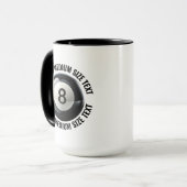 Medium Text ブラック コンボ 15oz カスタム 8ボール マグカップ (正面左)