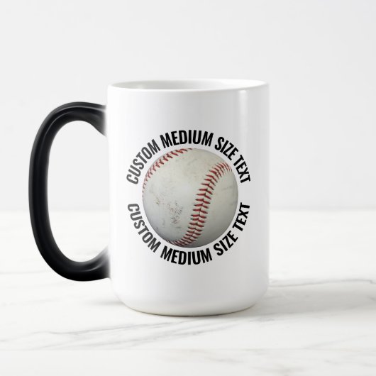 Medium Text & 野球 15oz カスタムサーモクロミック マグカップ (左)