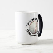 Medium Text & 野球 15oz カスタムサーモクロミック マグカップ (正面右)