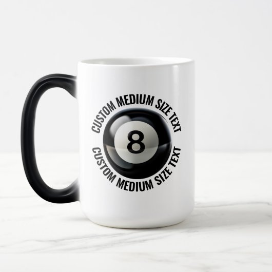 Medium Text, Pool 8 Ball 15oz カスタム変色マグカップ モーフィングマグカップ (左)