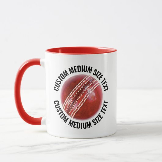 Medium Text RED Combo 11oz カスタムクリケット マグカップ (左)
