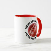 Medium Text RED Combo 11oz カスタムクリケット マグカップ (正面右)
