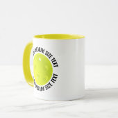 Medium Text YELLOW Combo 11oz カスタムピックルボール マグカップ (正面左)