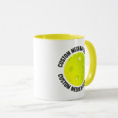 Medium Text YELLOW Combo 11oz カスタムピックルボール マグカップ (正面右)