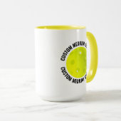 Medium Text YELLOW Combo 15oz カスタムピックルボール マグカップ (正面右)