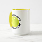 Medium Text YELLOW Combo 15oz カスタムピックルボール マグカップ (正面左)