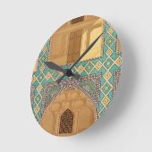 Medrese-i-Sの中庭のアーケードの詳細 ラウンド壁時計 (傾斜)