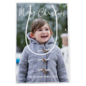 Meduim女の子と雪の写真クリスマス抱き枕 ミディアムペーパーバッグ (正面)