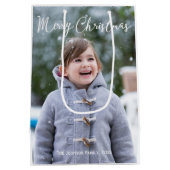 Meduim女の子と雪の写真クリスマス抱き枕 ミディアムペーパーバッグ (裏面)