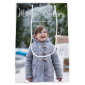 Meduim雪の写真クリスマスグリーティング抱き枕 ミディアムペーパーバッグ (裏面)