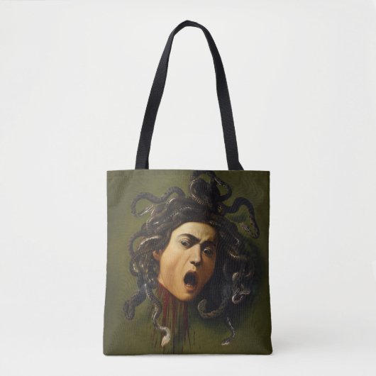 MedusaのCaravaggio氏の絵画芸術神話カンフの首席 トートバッグ (正面)